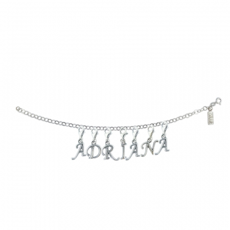 Bratari - Bratara argint personalizata nume Adriana pandantive litere argint carabina reglabila GIOTTO1120 Dras