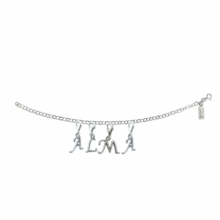 Cu nume - Bratara argint personalizata nume Alma pandantive litere argint carabina reglabila GIOTTO760 Dras