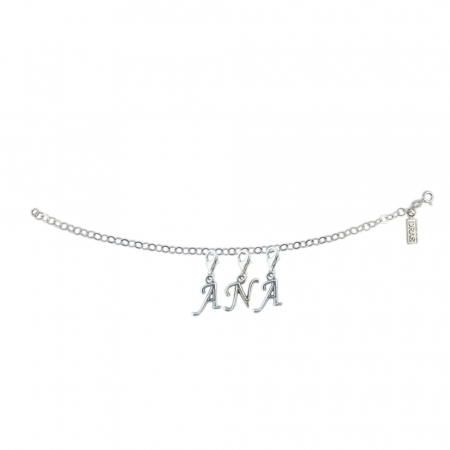 Cu nume - Bratara argint personalizata nume Ana pandantive litere argint carabina reglabila GIOTTO640 Dras