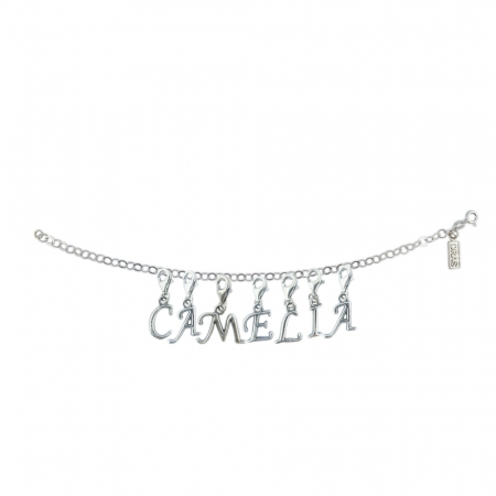 Bratari - Bratara argint personalizata nume Camelia pandantive litere argint carabina reglabila GIOTTO1080 Dras