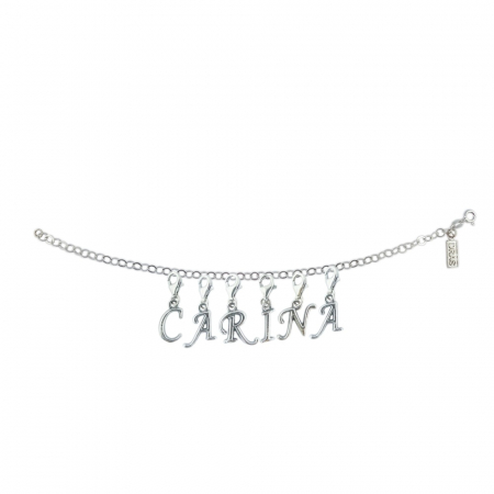 Toate produsele - Bratara argint personalizata nume Carina pandantive litere argint carabina reglabila GIOTTO855 Dras