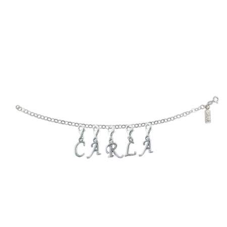 Cu nume - Bratara argint personalizata nume Carla pandantive litere argint carabina reglabila GIOTTO840 Dras