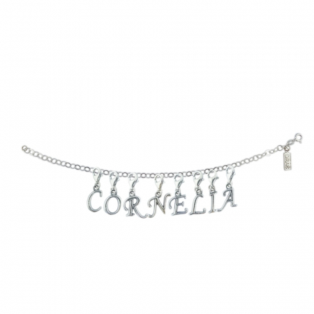 Bratari - Bratara argint personalizata nume Cornelia pandantive litere argint carabina reglabila GIOTTO1185 Dras