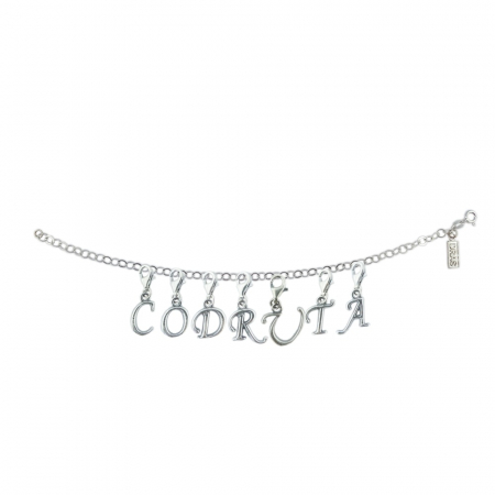 Bratari - Bratara argint personalizata nume Codruta pandantive litere argint carabina reglabila GIOTTO1090 Dras