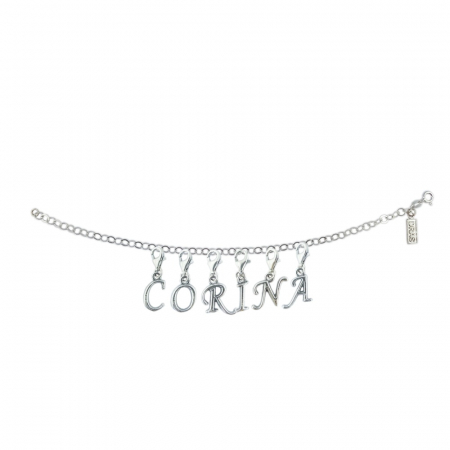 Toate produsele - Bratara argint personalizata nume Corina pandantive litere argint carabina reglabila GIOTTO850 Dras