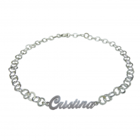 Bratari din argint: - Bratara argint personalizata nume Cristina argint reglabila 9446380 Dras
