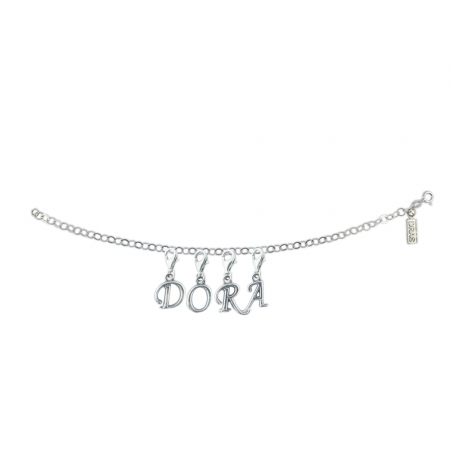 Cu nume - Bratara argint personalizata nume Dora pandantive litere argint carabina reglabila GIOTTO770 Dras