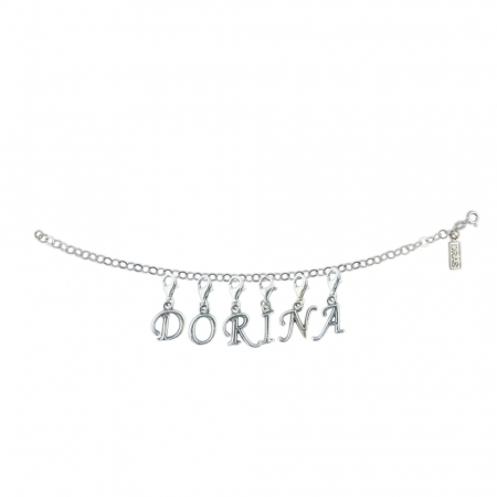 Bratari - Bratara argint personalizata nume Dorina pandantive litere argint carabina reglabila GIOTTO885 Dras