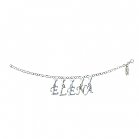 Cu nume - Bratara argint personalizata nume Elena pandantive litere argint carabina reglabila GIOTTO865 Dras