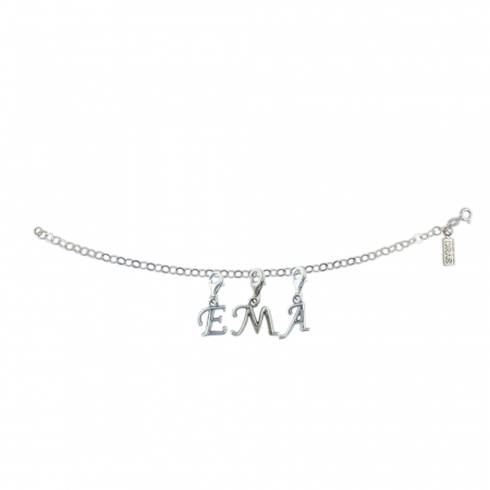 Cu nume - Bratara argint personalizata nume Ema pandantive litere argint carabina reglabila GIOTTO665 Dras