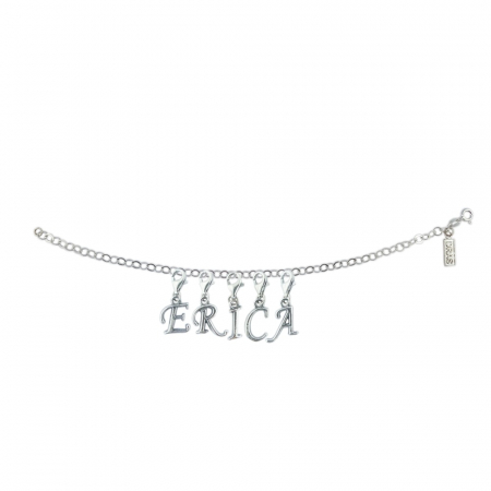 Cu nume - Bratara argint personalizata nume Erica pandantive litere argint carabina reglabila GIOTTO845 Dras