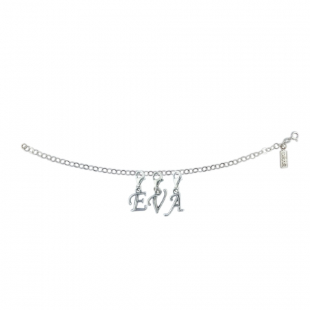 Cu nume - Bratara argint personalizata nume Eva pandantive litere argint carabina reglabila GIOTTO620 Dras