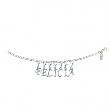 Cu nume - Bratara argint personalizata nume Felicia pandantive litere argint carabina reglabila GIOTTO1025 Dras