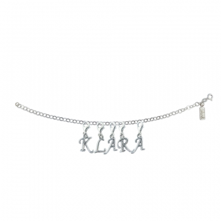 Cu nume - Bratara argint personalizata nume Klara pandantive litere argint carabina reglabila GIOTTO855 Dras