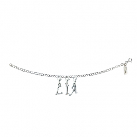 Cu nume - Bratara argint personalizata nume Lia pandantive litere argint carabina reglabila GIOTTO595 Dras