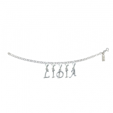 Cu nume - Bratara argint personalizata nume Lidia pandantive litere argint carabina reglabila GIOTTO830 Dras