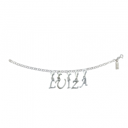 Toate produsele - Bratara argint personalizata nume Luiza pandantive litere argint carabina reglabila GIOTTO825 Dras