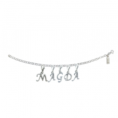 Toate produsele - Bratara argint personalizata nume Magda pandantive litere argint carabina reglabila GIOTTO915 Dras