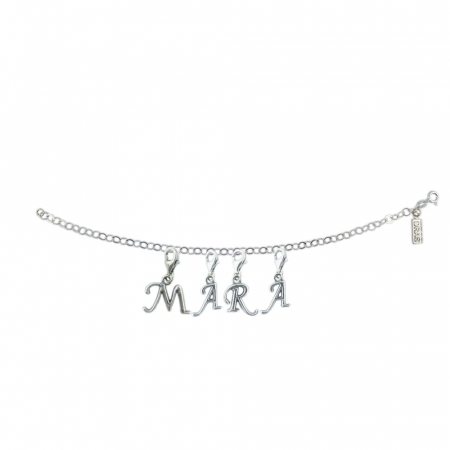 Toate produsele - Bratara argint personalizata nume Mara pandantive litere argint carabina reglabila GIOTTO790 Dras