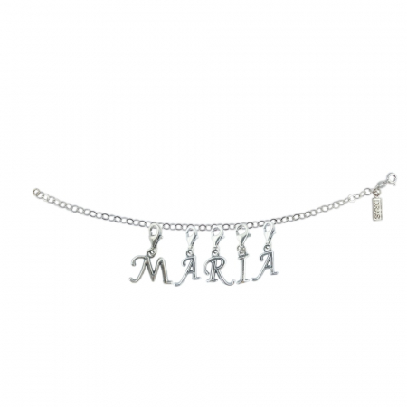Bratari - Bratara argint personalizata nume Maria pandantive litere argint carabina reglabila GIOTTO890 Dras