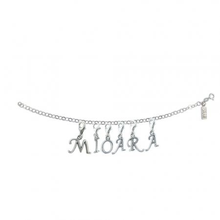 Bratari - Bratara argint personalizata nume Mioara pandantive litere argint carabina reglabila GIOTTO1000 Dras