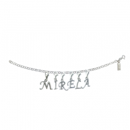 Toate produsele - Bratara argint personalizata nume Mirela pandantive litere argint carabina reglabila GIOTTO995 Dras