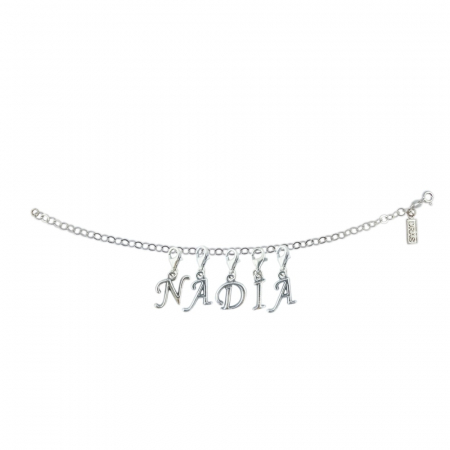 Toate produsele - Bratara argint personalizata nume Nadia pandantive litere argint carabina reglabila GIOTTO875 Dras