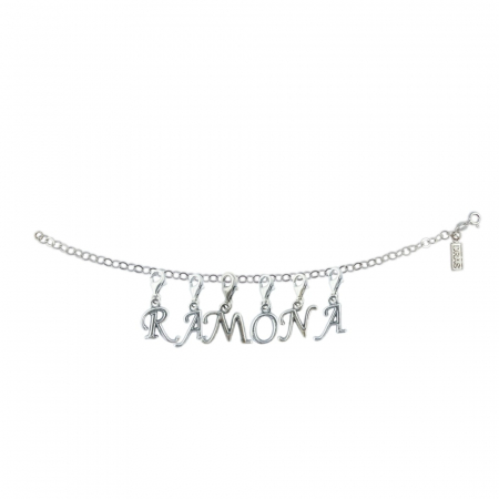 Toate produsele - Bratara argint personalizata nume Ramona pandantive litere argint carabina reglabila GIOTTO1030 Dras