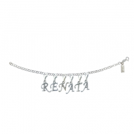 Bratari - Bratara argint personalizata nume Renata pandantive litere argint carabina reglabila GIOTTO990 Dras