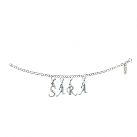 Toate produsele - Bratara argint personalizata nume Sara pandantive litere argint carabina reglabila GIOTTO755 Dras