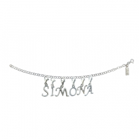 Toate produsele - Bratara argint personalizata nume Simona pandantive litere argint carabina reglabila GIOTTO1000 Dras