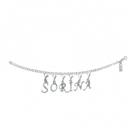 Toate produsele - Bratara argint personalizata nume Sorina pandantive litere argint carabina reglabila GIOTTO865 Dras