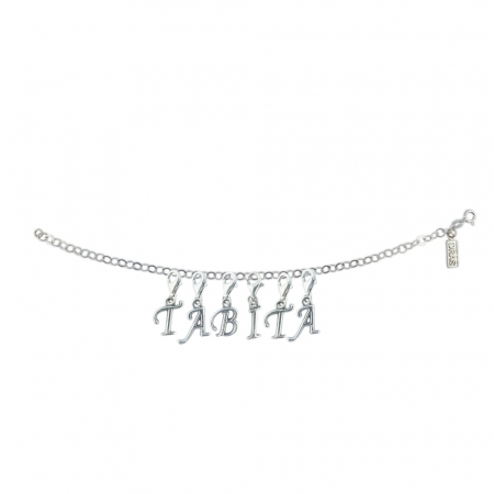 Cu nume - Bratara argint personalizata nume Tabita pandantive litere argint carabina reglabila GIOTTO935 Dras