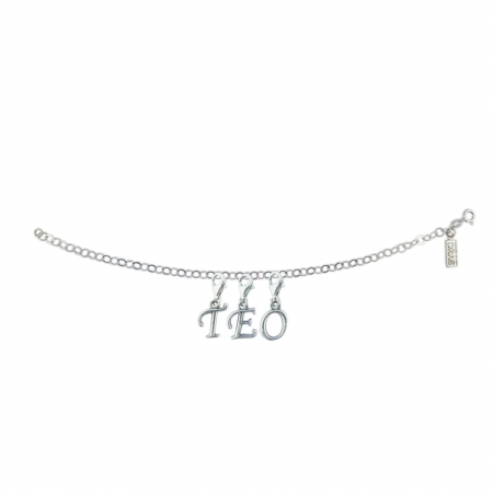 Cu nume - Bratara argint personalizata nume Teo pandantive litere argint carabina reglabila GIOTTO610 Dras
