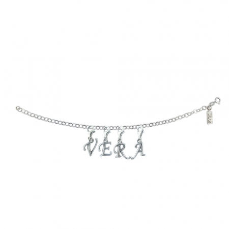 Cu nume - Bratara argint personalizata nume Vera pandantive litere argint carabina reglabila GIOTTO750 Dras