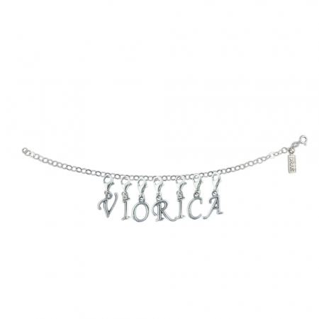 Cu nume - Bratara argint personalizata nume Viorica pandantive litere argint carabina reglabila GIOTTO1040 Dras