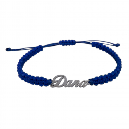 Cu nume - Bratara snur albastru impletit manual personalizata nume Dana argint 9429100 Dras