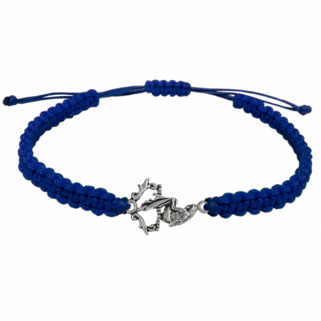Cu diverse motive - Bratara snur albastru impletit manual personalizata Sirena argint 6996260 Dras