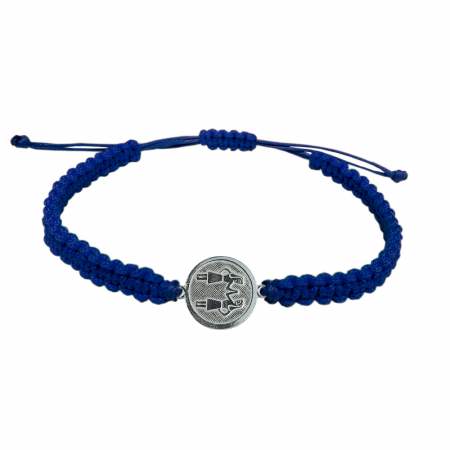 Bratari - Bratara snur albastru impletit manual personalizata zodie Gemeni zodiac european argint 4201200 Dras