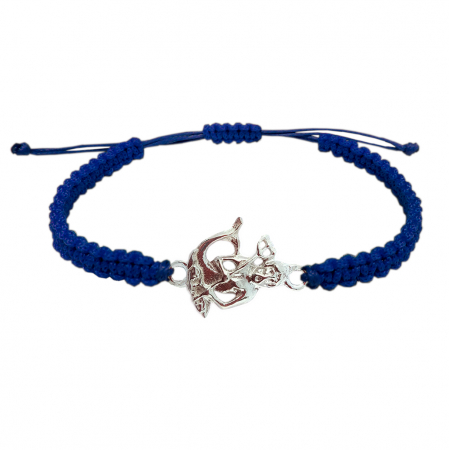 Toate produsele - Bratara snur albastru impletit manual personalizata zodie Varsator zodiac european argint 9247120 Dras