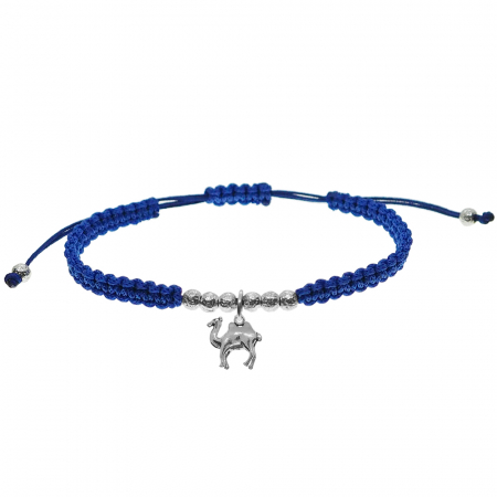 Cu animale - Bratara snur albastru impletita manual personalizata Camila argint 9709540 Dras