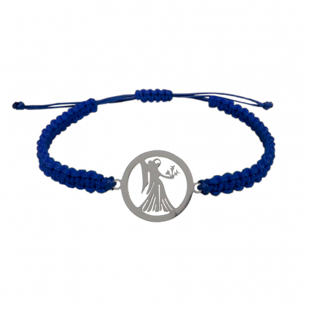 Bratari - Bratara snur albastru impletita manual personalizata zodie Fecioara argint zodiac european 9779160 Dras