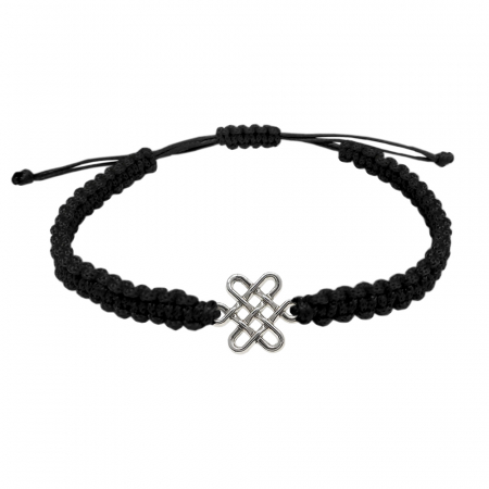 Cu talismane - Bratara snur negru impletit manual personalizata Motiv celtic argint 10095200 Dras