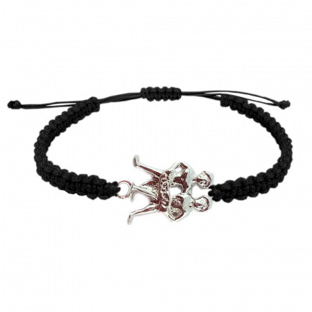 Bratari - Bratara snur negru impletit manual personalizata zodie Gemeni zodiac european argint 9242120 Dras