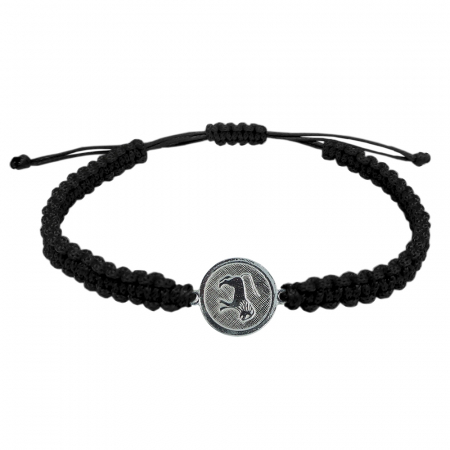 Bratari - Bratara snur negru impletit manual personalizata zodie Leu zodiac european argint 4201200 Dras