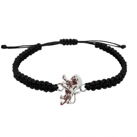 Cu zodiace - Bratara snur negru impletit manual personalizata zodie Leu zodiac european argint 9241135 Dras