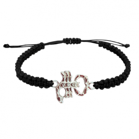 Bratari - Bratara snur negru impletit manual personalizata zodie Scorpion zodiac european argint 9244135 Dras