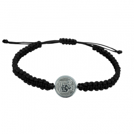 Bratari - Bratara snur negru impletit manual personalizata zodie Varsator zodiac european argint 4201200 Dras