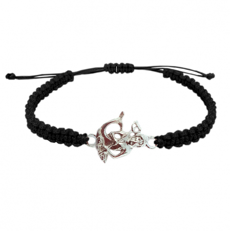 Bratari - Bratara snur negru impletit manual personalizata zodie Varsator zodiac european argint 9247120 Dras