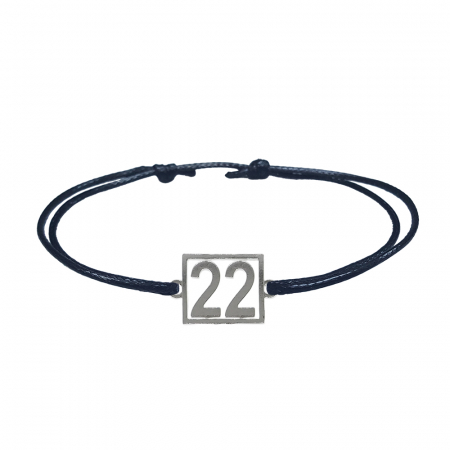 Cu cifre aniversare - Bratara snur negru personalizata Cifra 22 argint numar norocos cifre aniversare 10252_2260 Dras
